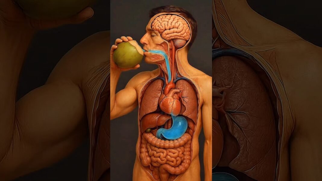 What happens while you drink coconut water inside your body #health #healthtips #anatomy