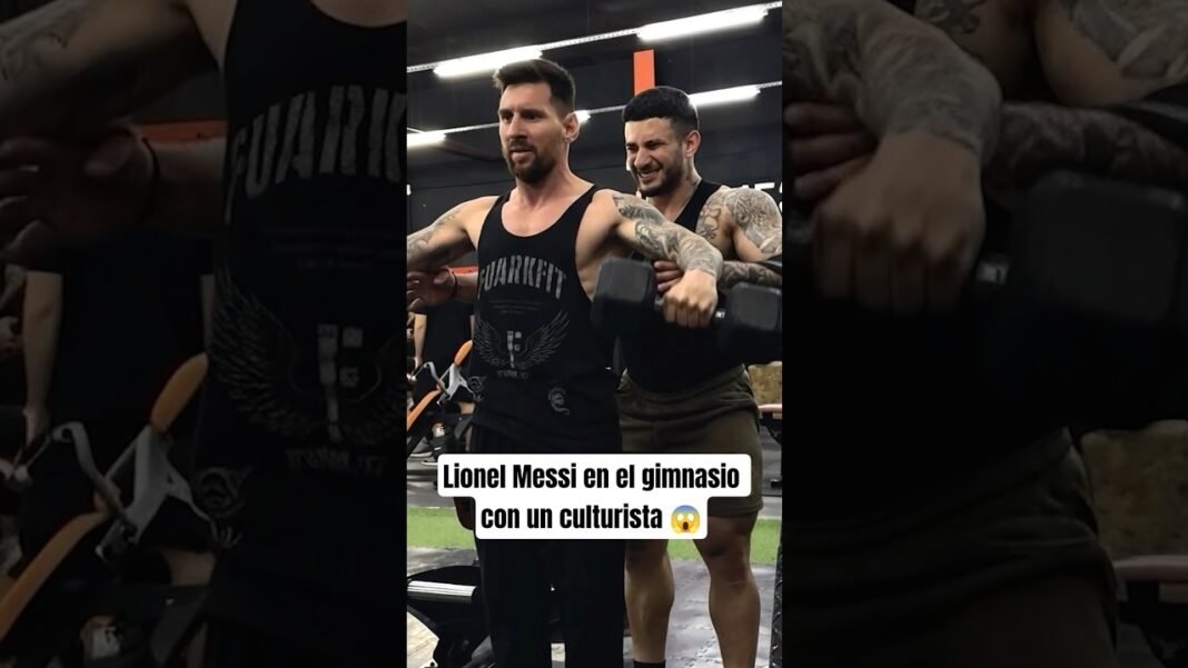 Lionel Messi en el gimnasio con un culturista #gym #messi #fitness #bodybuilding