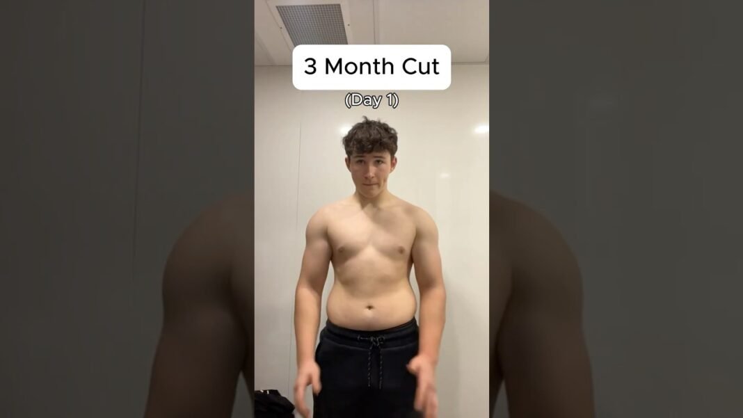3 Month Cut (Day 1 vs Day 90) #transformation #gym #fitness #motivation