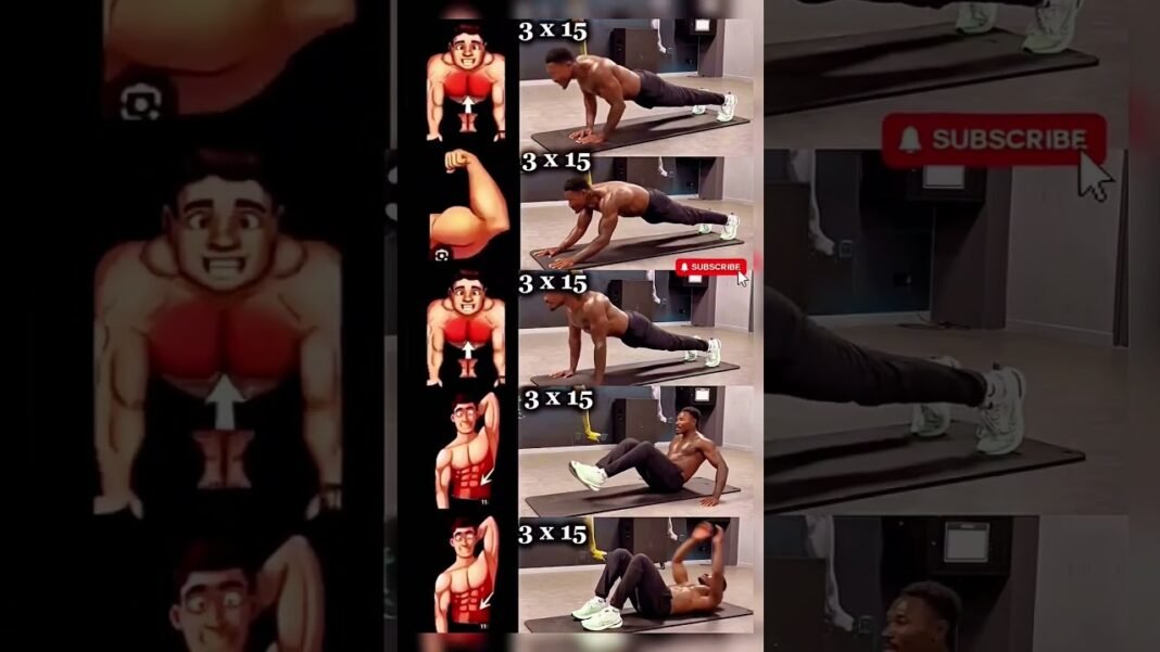 “No Gym, Big Chest & Arms – Home Workout Routine #shortvideo