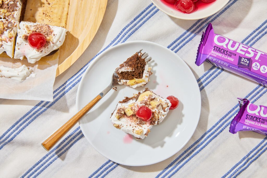 Quest Banana Split Brownie a la Mode Dump Cake Recipe