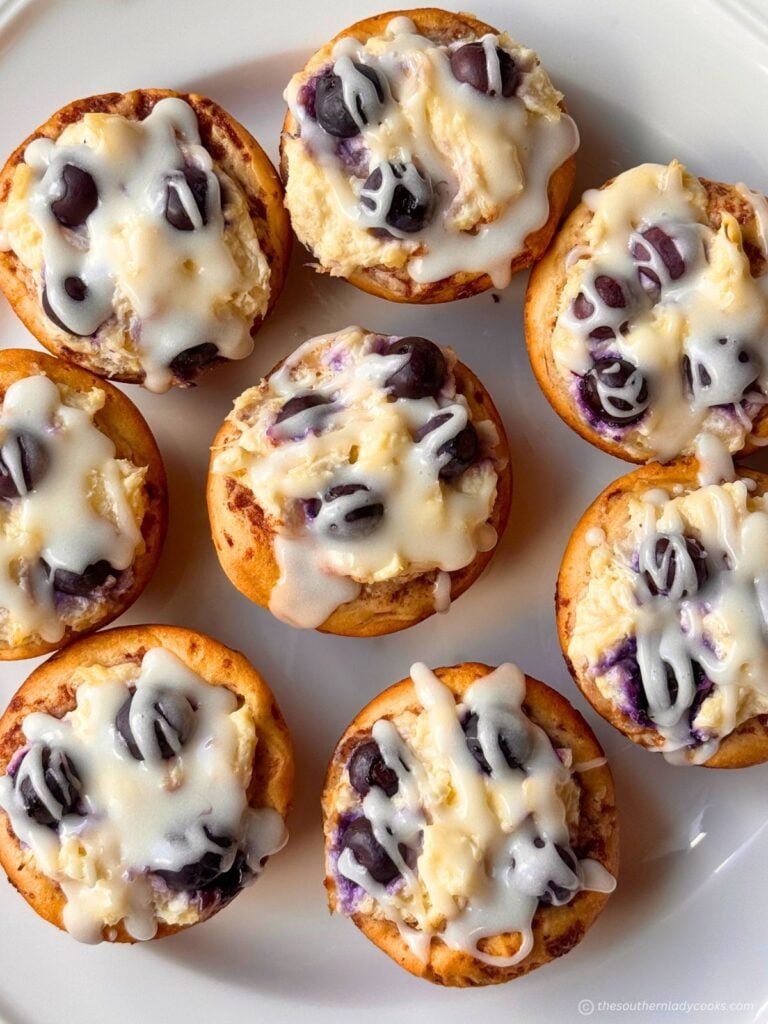Pineapple Blueberry Cinnamon Roll Muffins